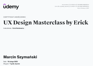 certyfikat ukończenia UX Design